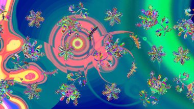 Kar taneleri tasarımı. Son moda kar taneleri ve elementler onun kartlarını gösteriyor. Retro tarzı, kış elementleri. Modern soyut tasarım posteri, kapak, mavi, yeşil ve pembe renkli kart tasarımı.