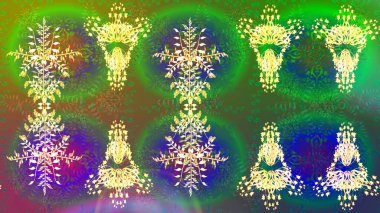 Vadinin yeşil renkli çiçekleri. Raster dikişsiz çiçek deseni.