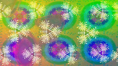 Raster illüstrasyonundaki çiçek desenli çizim. Renkli çiçekler.