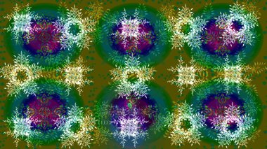 Folk Style. Mandalas 'ın dekoratif dokusu. Kumaş veya Duvar Kağıdı Tasarımı. Raster illüstrasyonu. Stilize Çiçekler. Lace Snowflakes 'in etnik kökü. Tekstil için Lacy Moda Yazdırma.