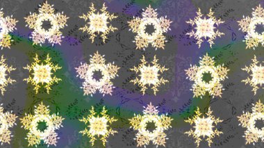 Farklı kar tanesi toplama rasterleri, gri, yeşil ve bej renklerde kış elementleri. Raster Noel soyut renkli arkaplan ve tatlı kar tanesi.