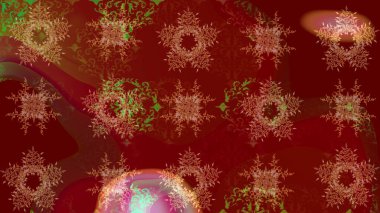 Çiçek deseni. Kırmızı ve kahverengi renkte çiçek çizimi. Şatafatlı bahar bahçesi dokusu. Raster illüstrasyonu. Kırmızı ve kahverengi renkte çiçekler.