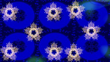 Noel stili. Raster illüstrasyonu. Mavi, nötr ve siyah renkte kar taneleri.