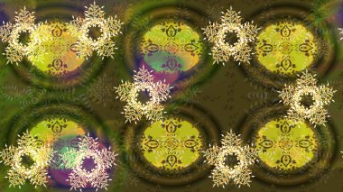 Basit bir kar tanesi. Yeşil renkte tatlı kar tanesi. Soyut duvar kâğıdı, ambalaj dekorasyonu. Kışın sembolü, mutlu noeller, mutlu yeni yıl kutlaması Raster illüstrasyonu..