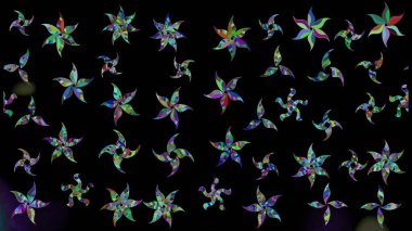 Siyah renkli suluboya kar taneleri. Kışın sembolü. Güzel dekorasyon. İllüstrasyon kar tanesi.