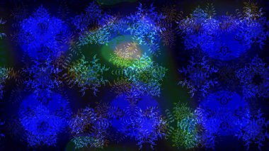 Kar Tanesi Simgesi. Kar Tanesi Raster illüstrasyonu. Mavi renklerde izole edilmiş. Kış kar taneleri.