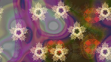 Yüzey için tekrarlanan doku, ambalaj kağıdı, mor, kahverengi ve gri renkte kar tanesi. Kış kar taneleri, raster arka plan.