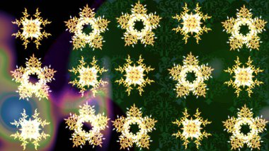 Snowflakes desen. Kar taneleri arka plan. Düz renkli arka plan üzerinde izole kar taneleri tasarımı. Raster resim. Kar tanesi dekoratif desen.