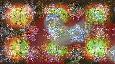 Raster kahverengisi, nötr ve gri kar tanesinden izole edilmiş. Güzel bir kış süsü. Renkli kar taneleri Raster illüstrasyonu.