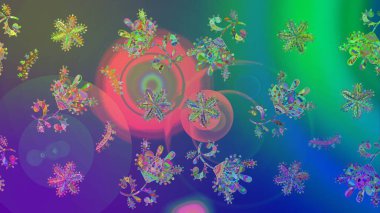Desen snowflakes.raster Noel soyut renkli arka plan ile düşen kar tanesi. Raster illüstrasyon.
