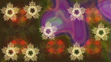 Raster kahverengi kar tanesinden izole edilmiş. Güzel bir kış süsü. Renkli kar taneleri Raster illüstrasyonu.