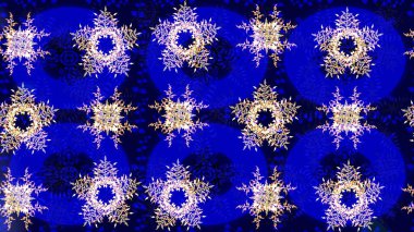 Mavi renkli bitkilerden oluşan parlak çiçekli çizim deseni.