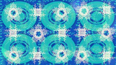 Mavi renkte kar tanesinden yapılmış kış deseni. Kış konsepti Düz yatıyordu. Raster illüstrasyonu.