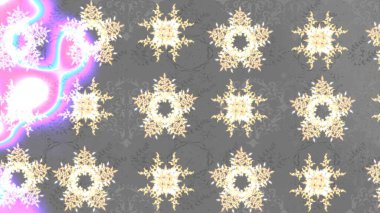 Karla süslenmiş Noel kar taneleri. Noel şenliği geçmişi. Raster illüstrasyonu.