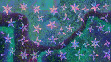 Çiçek deseni. Flower eskiz arka planı. Şatafatlı bahar bahçesi dokusu. Raster illüstrasyonu.