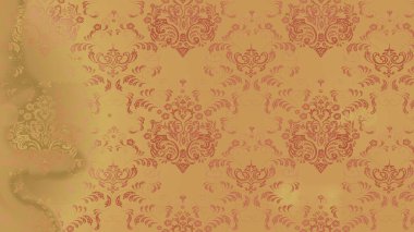 Raster düz çiçek çizim deseni. Hediye ambalaj kağıdı, tebrik kartları, posterler ve pankart tasarımı. Çiçekler bej, turuncu ve sarı renklerde.