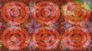 Çiçek desenli çizim. Raster illüstrasyonu. Asya tekstil tarzında. Turuncu renkli çiçekler. Raster illüstrasyonu.