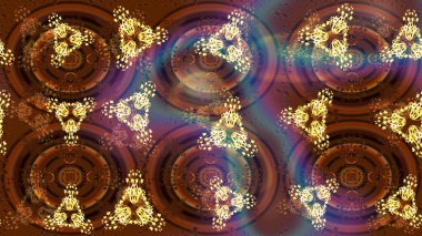 Küçük çiçekli yay deseni çiz. Raster illüstrasyonu. Suluboya tarzında kahverengi renkler üzerine.