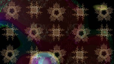 El çizimi çiçekli soyut çizim kalıbı. Raster illüstrasyonu. Kahverengi ve siyah renkte çiçekler.