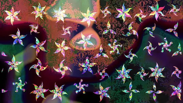 Kar taneleri tasarımı. Son moda kar taneleri ve elementler onun kartlarını gösteriyor. Retro tarzı, kış elementleri. Modern soyut tasarım posteri, kapak, kahverengi, gri ve yeşil renkli kart tasarımı.