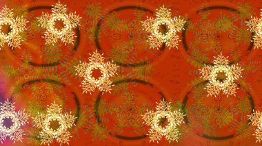 Kar tanesi renkli desen. Renk arka plan üzerinde izole soyut kar taneleri ile düz tasarım. Snowflakes desen. Raster kar taneleri arka plan. Raster illüstrasyon.