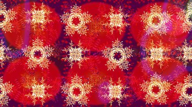 Raster illüstrasyonu. Renkler. Kırmızı, mor ve turuncu kar taneleri. Noel ve yeni yıl moda baskıları için tatil tasarımı. Kar taneleri soyut arkaplan ile Noel sevimli arka plan.