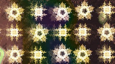 Raster illüstrasyonundaki çiçek desenli çizim. Suluboya tarzında kahverengi renkte çiçekler.