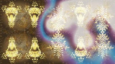 Çiçekli karalama şeklinde Raster çiçek deseni. Kahverengi, nötr ve bej renkli yaz çiçekleri. Raster illüstrasyonu.