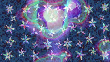 Raster güzel bir çiçek deseni çizmiş. Bahar mevsimi. Tatil havası. Nazik romantik baskı.