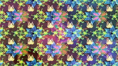 Tomurcukları papatya çiçekleri olan sevimli bir çiçek deseni. Eskiz geçmişi. Raster illüstrasyonu. Kumaş, tekstil, duvar kağıdı baskısı için. Eski usul. Miles Fleur, dandik süs.