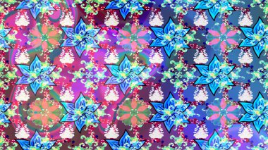 Kar tanesi süs desen. Snowflakes desen. Kar taneleri arka plan. Arka plan üzerinde izole soyut kar taneleri ile düz tasarım. Raster illüstrasyon.