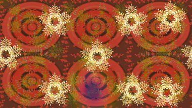 Moda baskıları için zarif bir şablon. Parlak renkli çiçekleri ve kahverengi renkli yaprakları olan kusursuz çiçek desenleri. Halk tarzı. Modern çiçek arkaplanı.