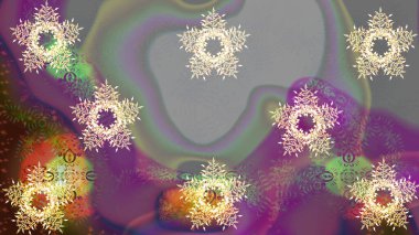 Raster illüstrasyonu. Kar taneleri ve raster arkaplanlı Noel karalaması deseni.