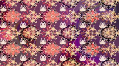 Çiçeksel mor çizim deseni. Raster çiçek izi. Klasik taslak çizimi.