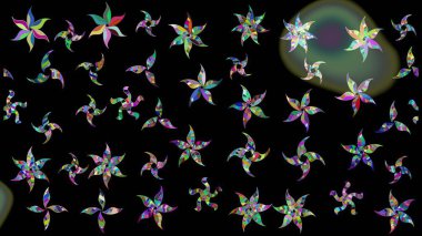 Çiçekli çiçek deseni, suluboya. Siyah renkli çiçekler. Renkli Bahar Teması eskiz kalıbı. Düz Çiçek Elementleri Tasarımı. Raster illüstrasyonu.