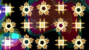 Düz kar karalama ikonları, yılbaşı afişi için kar taneleri silueti, kartlar. Kahverengi, siyah ve sarı renklerde şirin soyut kar tanesi raster tasarımı. Yeni yıl kar tanesi.