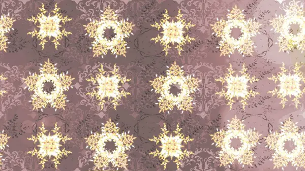 Noel ve yeni yıl moda baskıları için tatil tasarımı. Tarafsız, bej ve kahverengi kar taneleri. Raster illüstrasyonu. Kar tanelerinin soyut arkaplanlı Noel deseni.