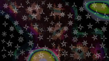 Raster suluboya çiçek deseni, narin çiçekler, siyah çiçekler, tebrik kartı şablonu. Güzel kumaş deseni.