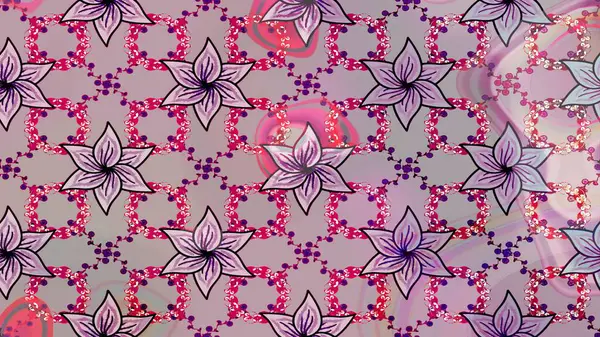 Eskiz arkaplan modeli. Raster - stok. Çiçekler yapraklarla ve papatya çiçekleri tarafsız ve gri renklerle.