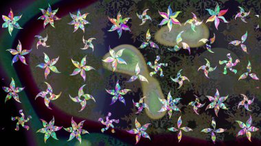 Raster illüstrasyonu. Gri renkli gri papatya deseni. Gri renklerde.