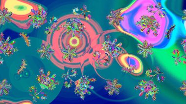 Anti-stres için soyut örnek sayfası. Raster illüstrasyonu. Mavi renklerde.