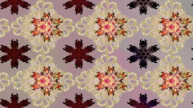 Çiçekli karalama şeklinde Raster çiçek deseni. Bej renkte, yaz çiçekleri. Raster illüstrasyonu.