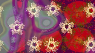 Mor renklerde şirin soyut kar tanesi raster tasarımı. Düz kar karalama ikonları, yılbaşı afişi için kar taneleri silueti, kartlar. Yeni yıl kar tanesi.