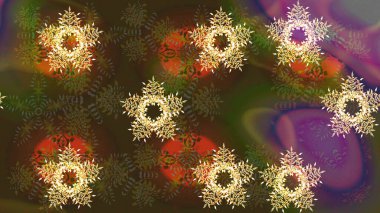 Varicolobrown, yeşil ve mor raster çizimi. Bir sürü kahverengi, yeşil ve mor soyut çiçekli tropik eskiz deseni. Küçük çiçekte sevimli çiçek deseni var..