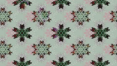 Raster illüstrasyonundaki çiçek desenli çizim. Düz Çiçek Elementleri Tasarımı. Renkli Bahar Teması eskiz kalıbı. Güzel kumaş deseni.