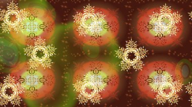 Raster illüstrasyonu. Soyut mandala ya da tuhaf kar tanesi çizgisi sanat tasarımı. Renkli arka planda izole tatlı kar taneleri.