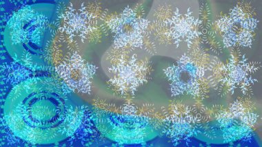 Kış. Renkli arka plan üzerinde izole suluboya kar taneleri. Kış sembolü. Raster illüstrasyon.