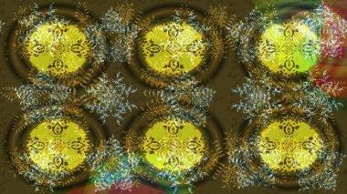 Düşen Noel stili kar taneleri. Renkli bir arka planda izole edilmiş güzel raster kahverengi kar taneleri. Kar taneleri, kar yağışı. Görüntü.