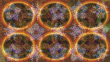 Kahverengi renklere karalama yapan çiçek desenli çizim. Raster illüstrasyonu.