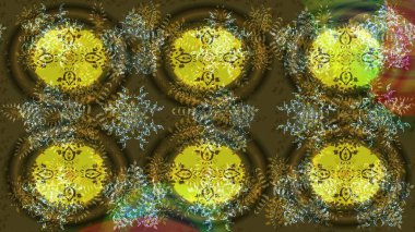 Düşen Noel stili kar taneleri. Renkli bir arka planda izole edilmiş güzel raster kahverengi kar taneleri. Kar taneleri, kar yağışı. Görüntü.